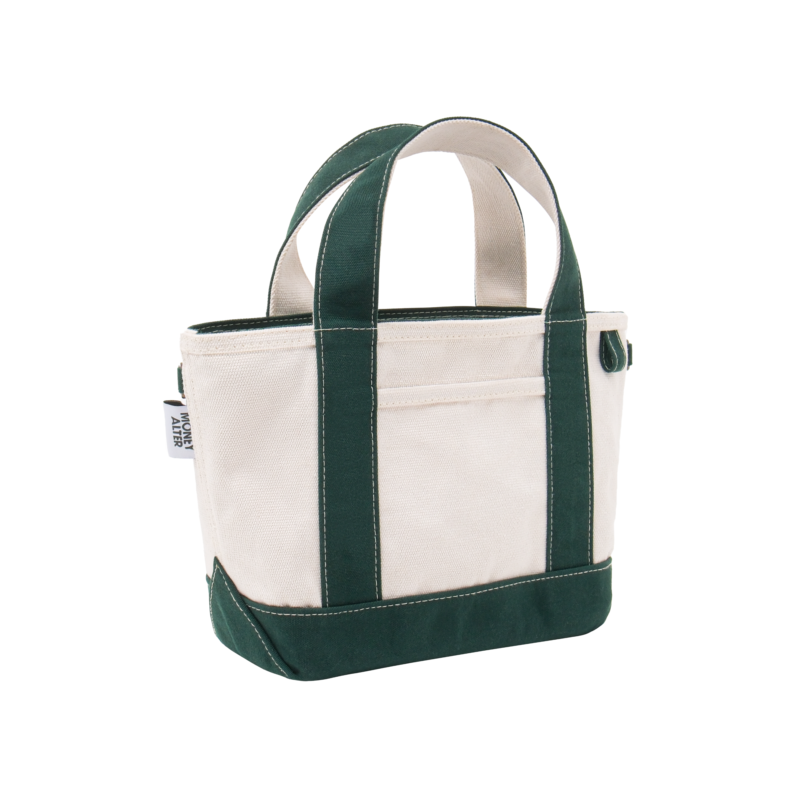 Heavy Canvas Bag Small Size Natural and Green