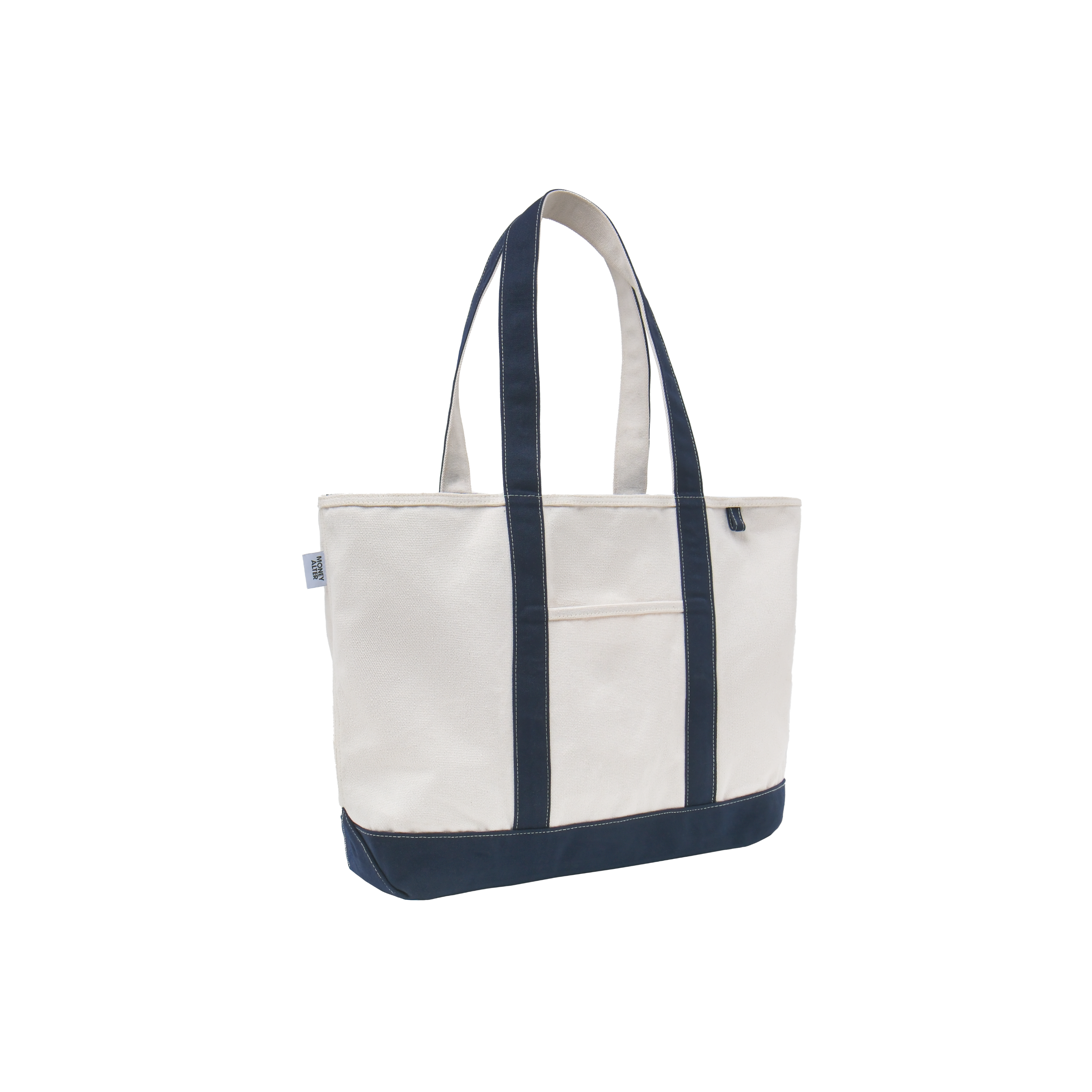 Heavy Canvas Totebag Large Size Natural and Navy