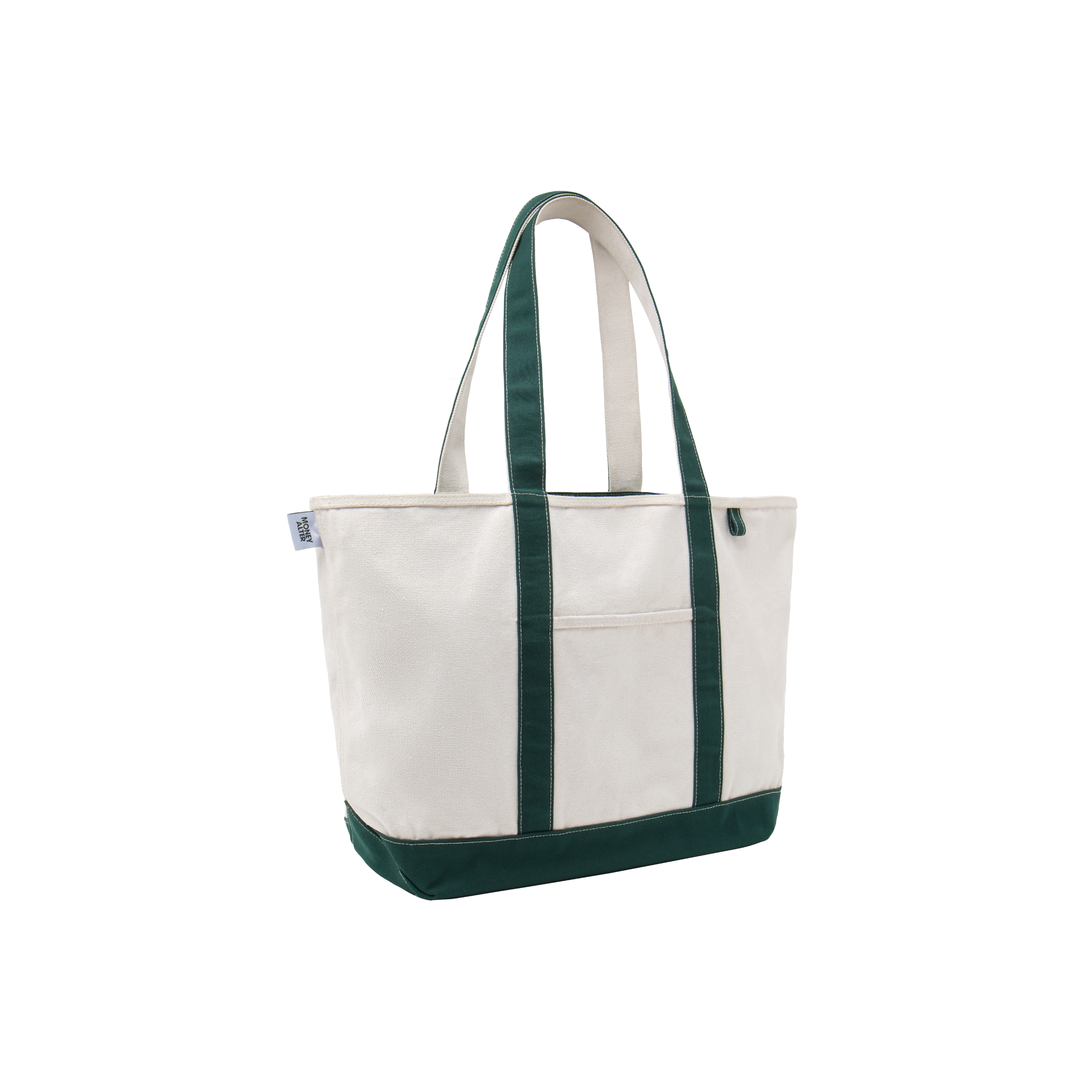 Heavy Canvas Totebag Large Size Natural and Green