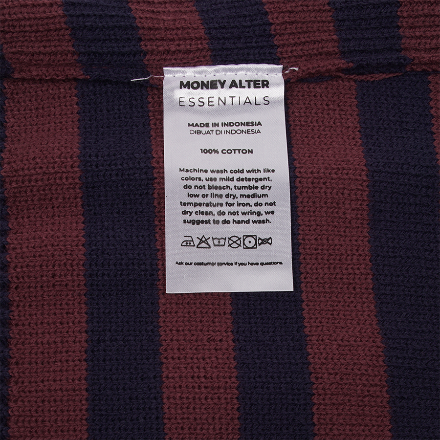 Bloom Stripes Knitwear Navy Maroon