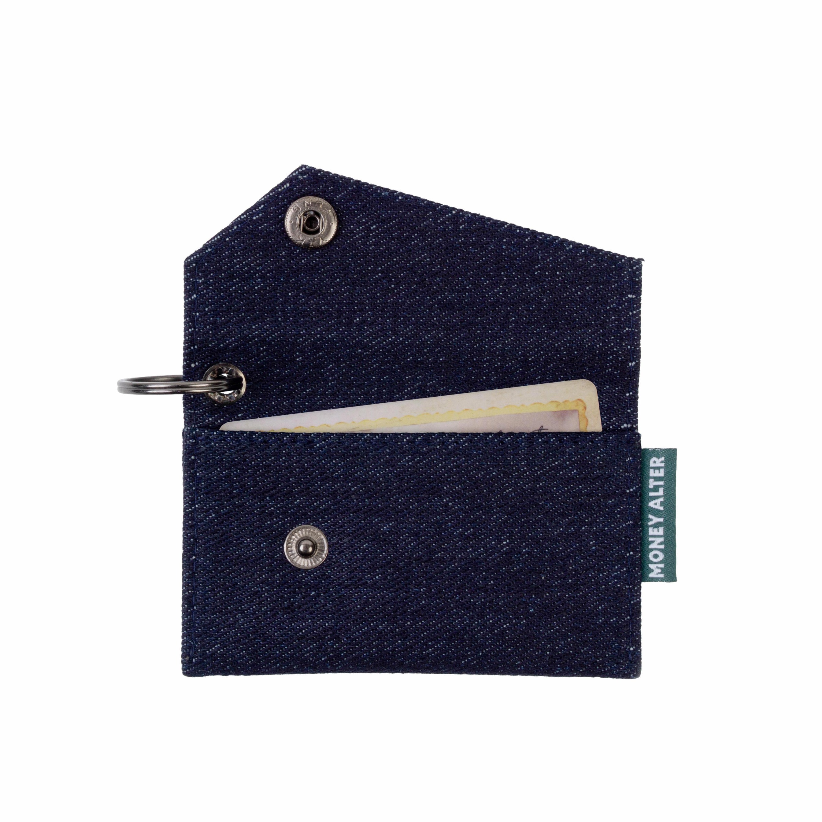 Denim Plaid Card and Key Holder