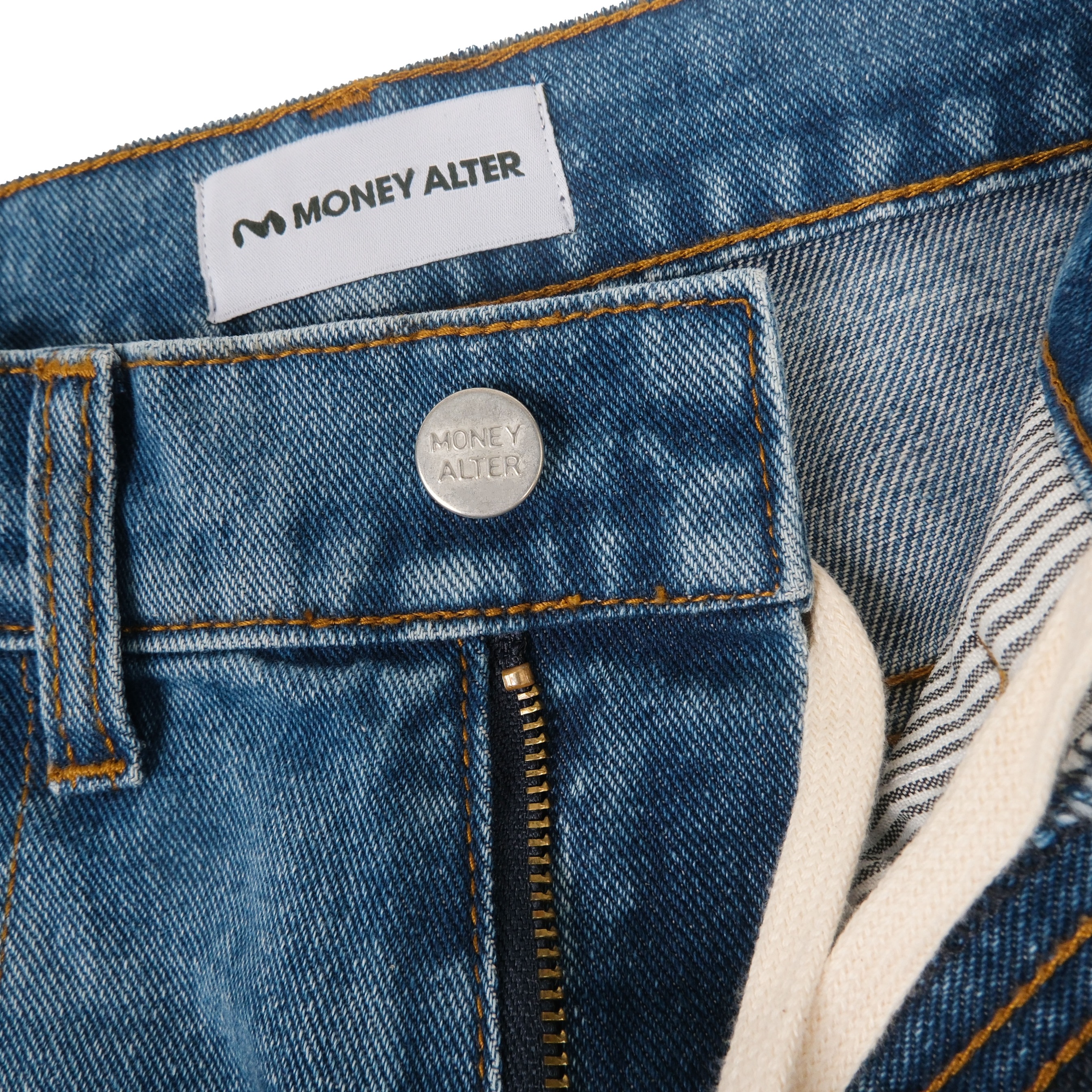 Wide Flare Denim Pants Aged Wash