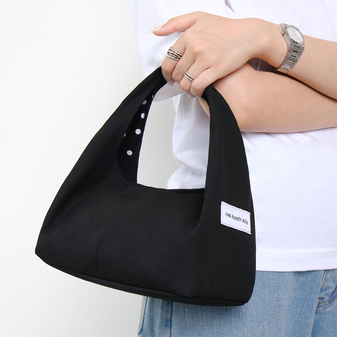 Canvas Mini Hand Bag Black