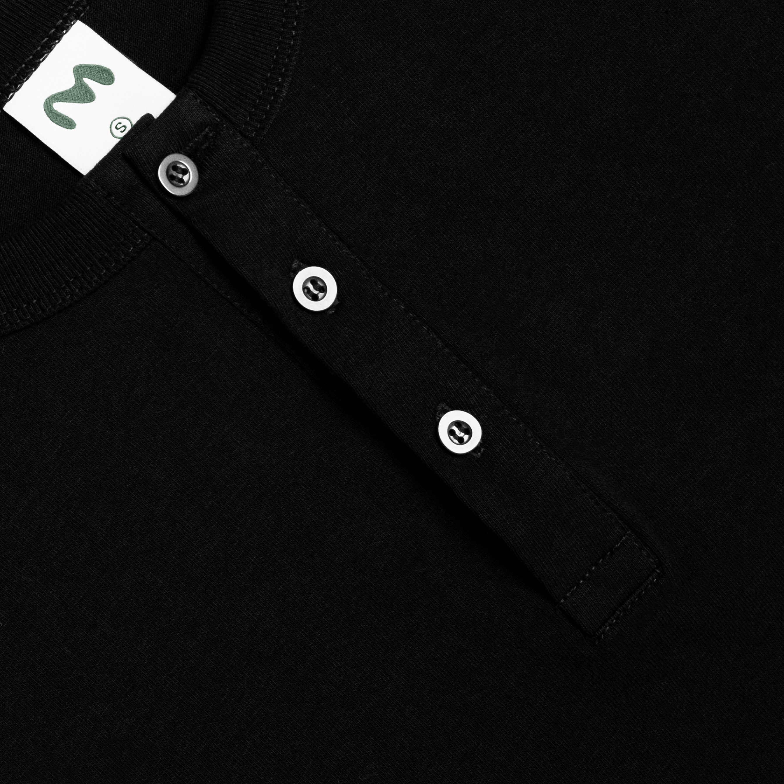 Henley Fitted Long Sleeve Tee Black
