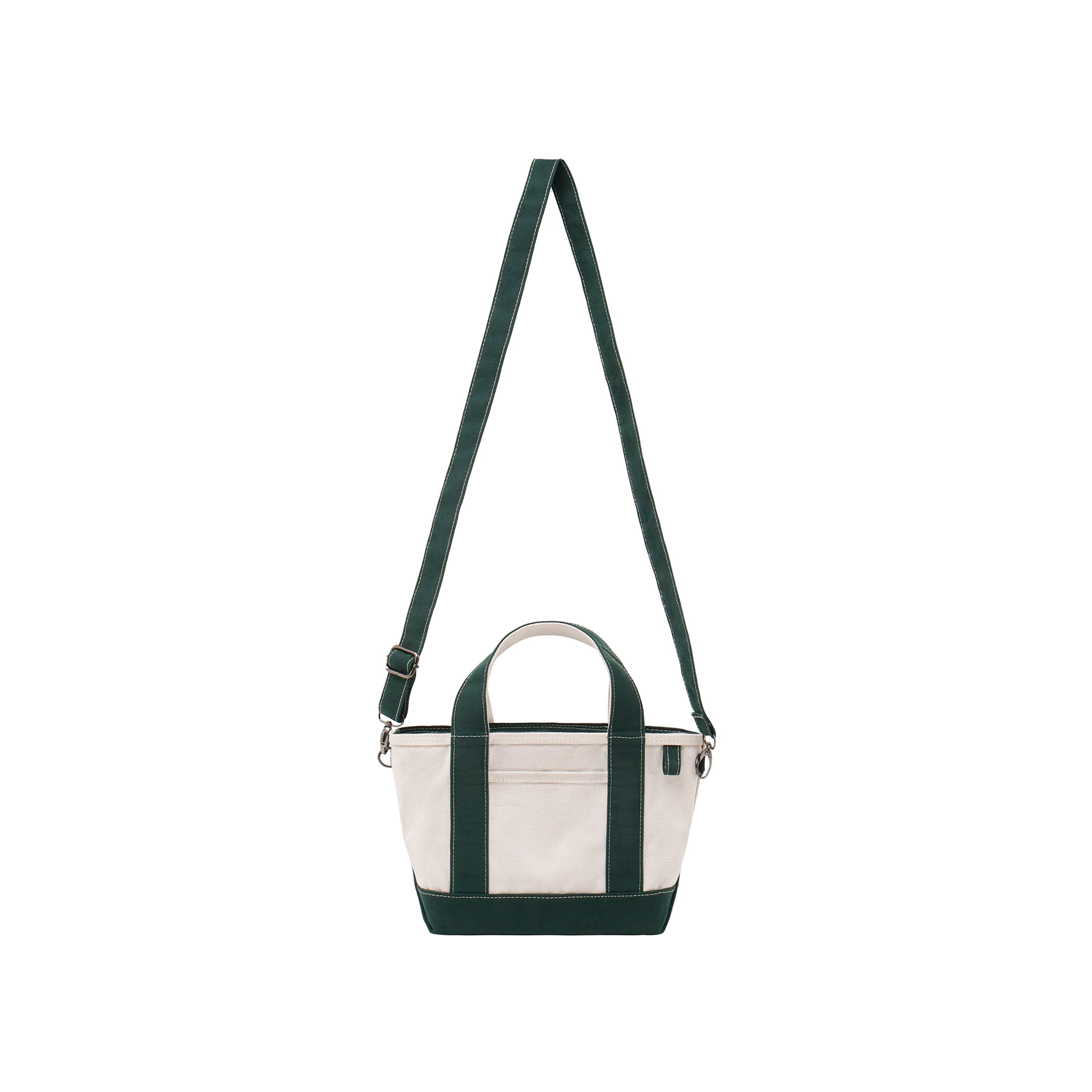 Heavy Canvas Bag Small Size Natural and Green