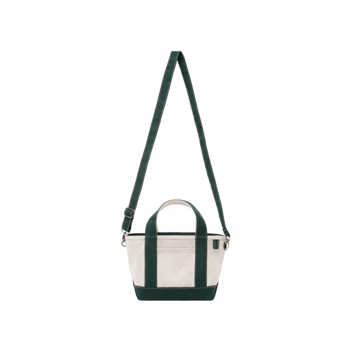 Heavy Canvas Bag Small Size Natural and Green