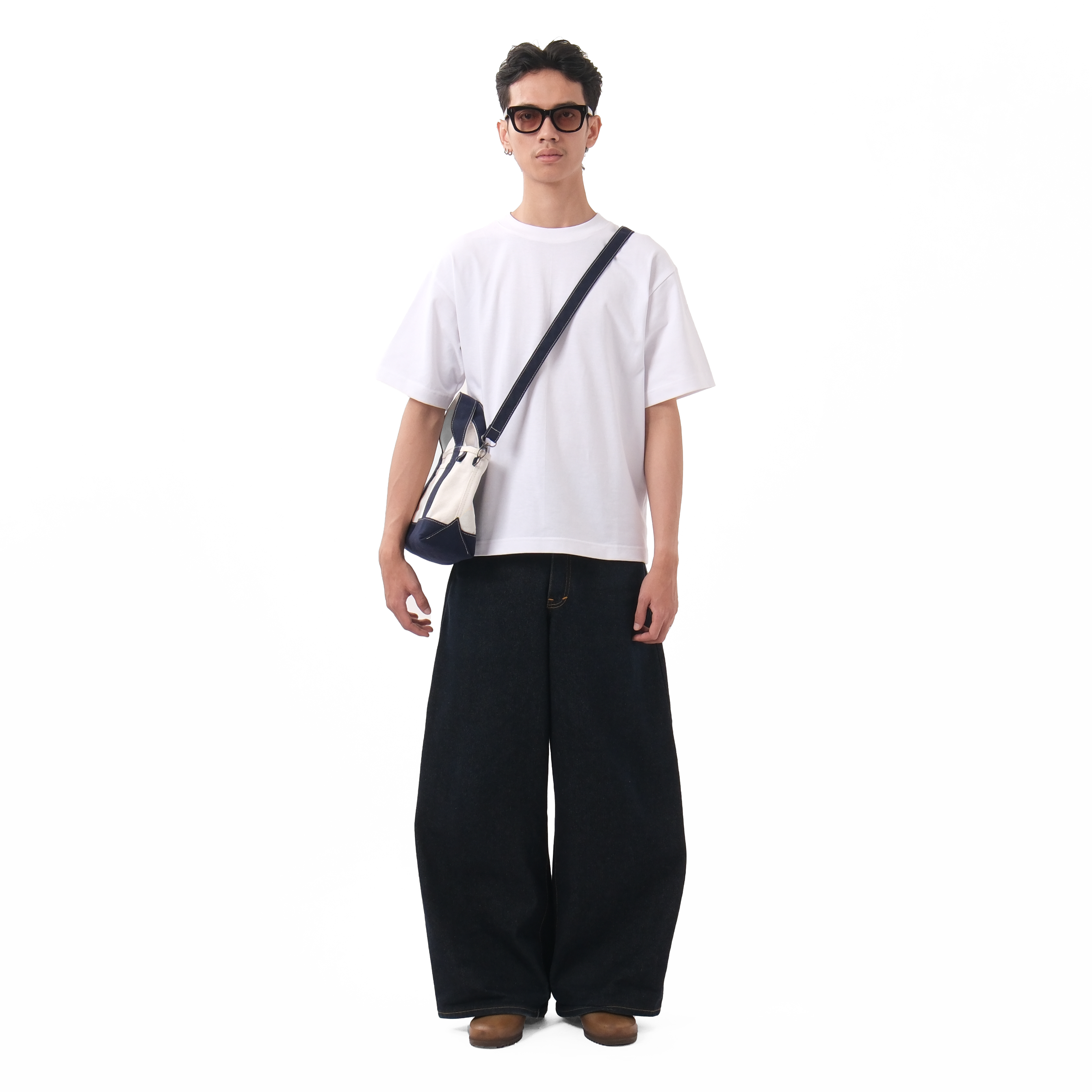 Heavy Canvas Bag Small Size Natural and Navy