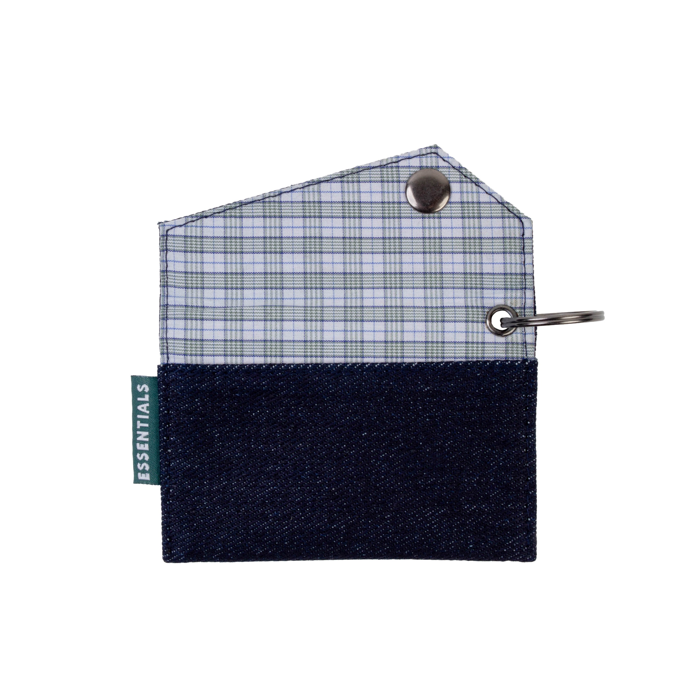 Denim Plaid Card and Key Holder