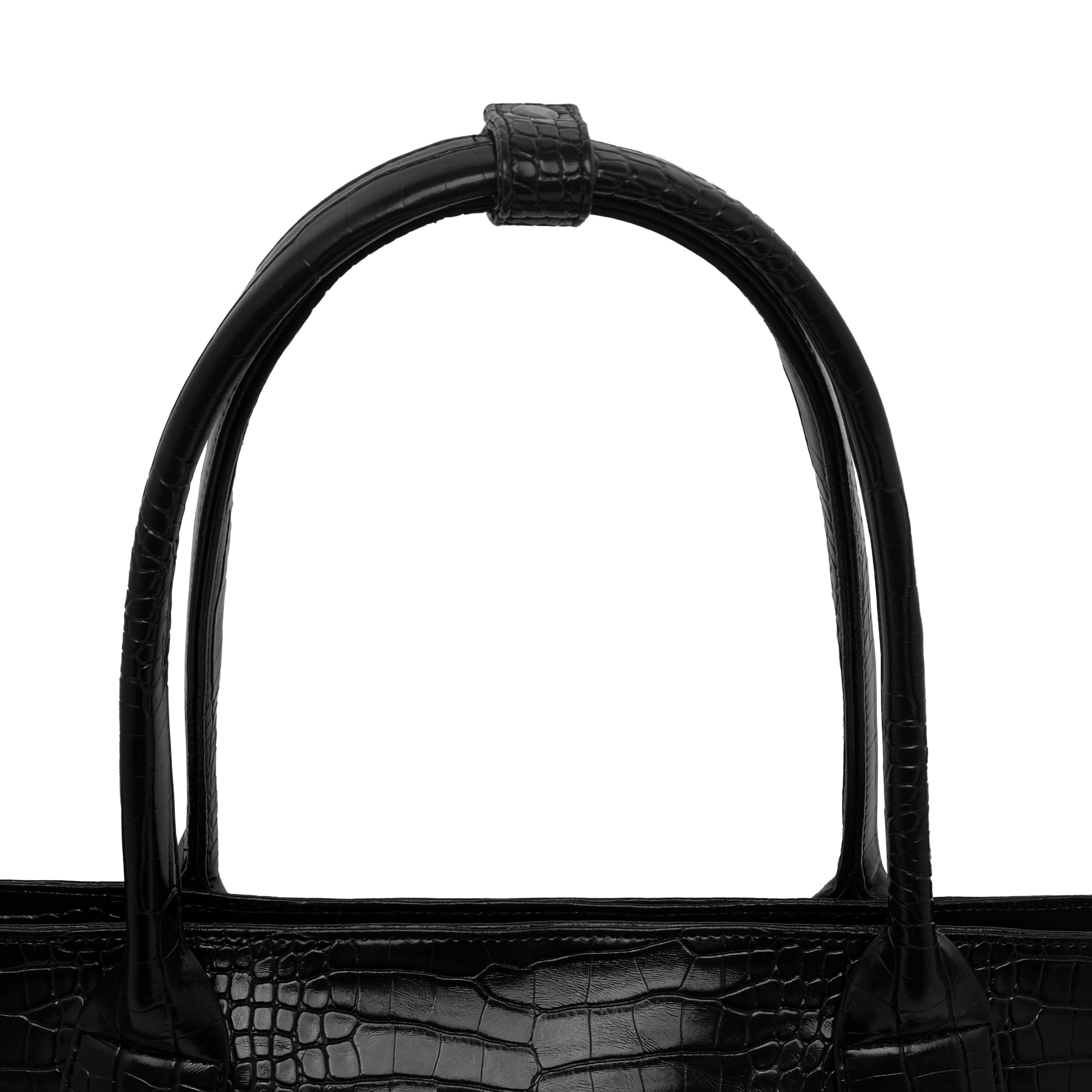 Croco Leather Totebag Black