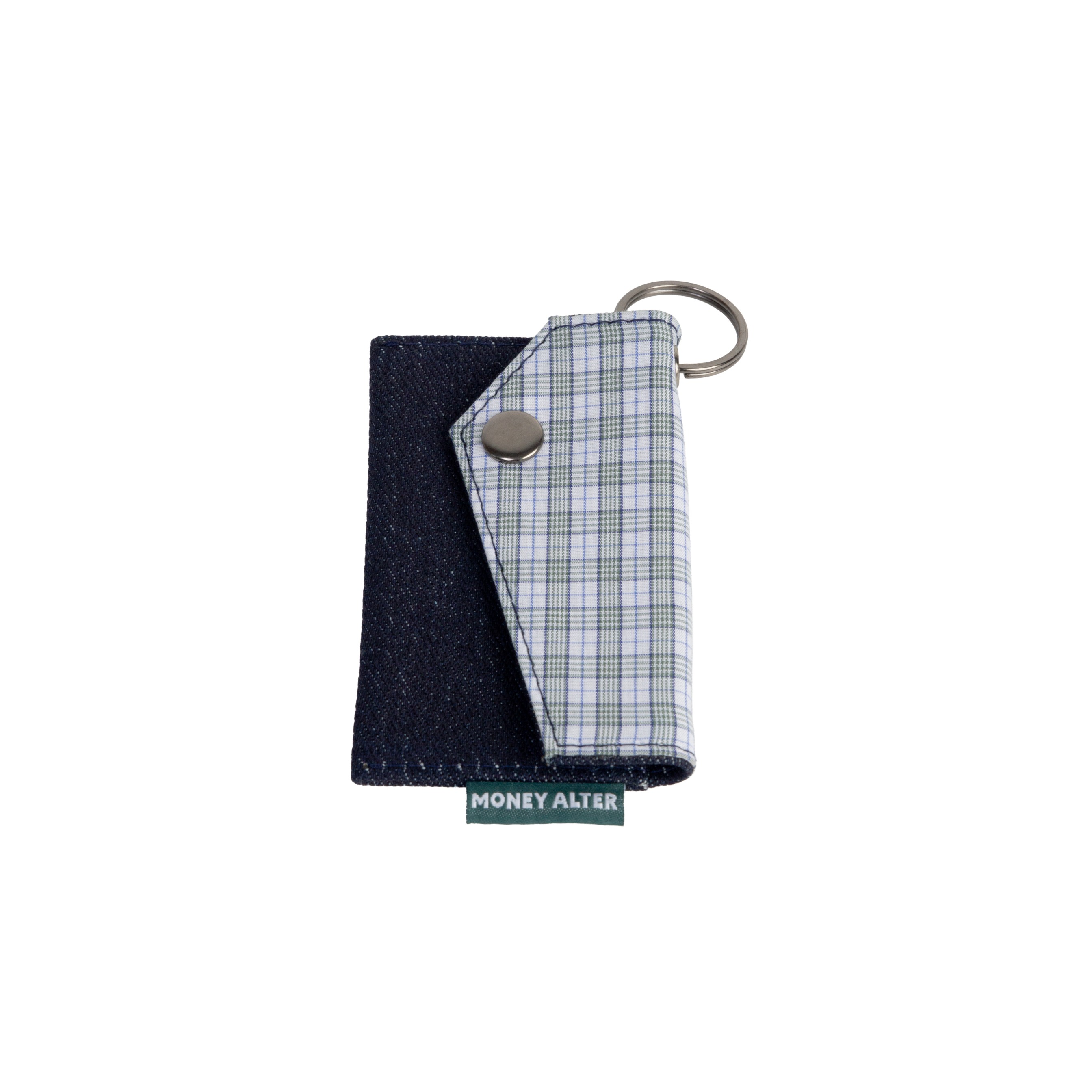 Denim Plaid Card and Key Holder