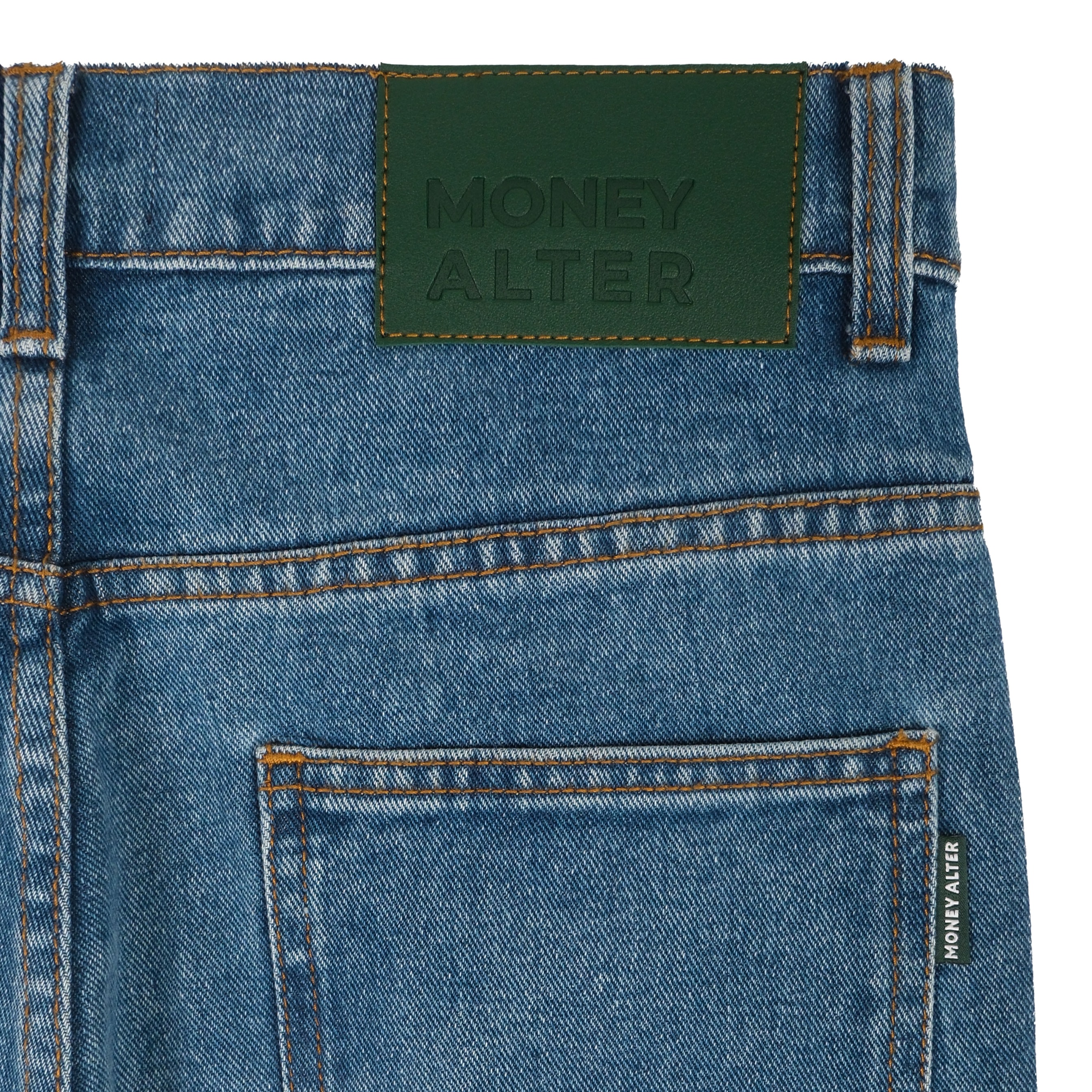 Wide Flare Denim Pants Aged Wash