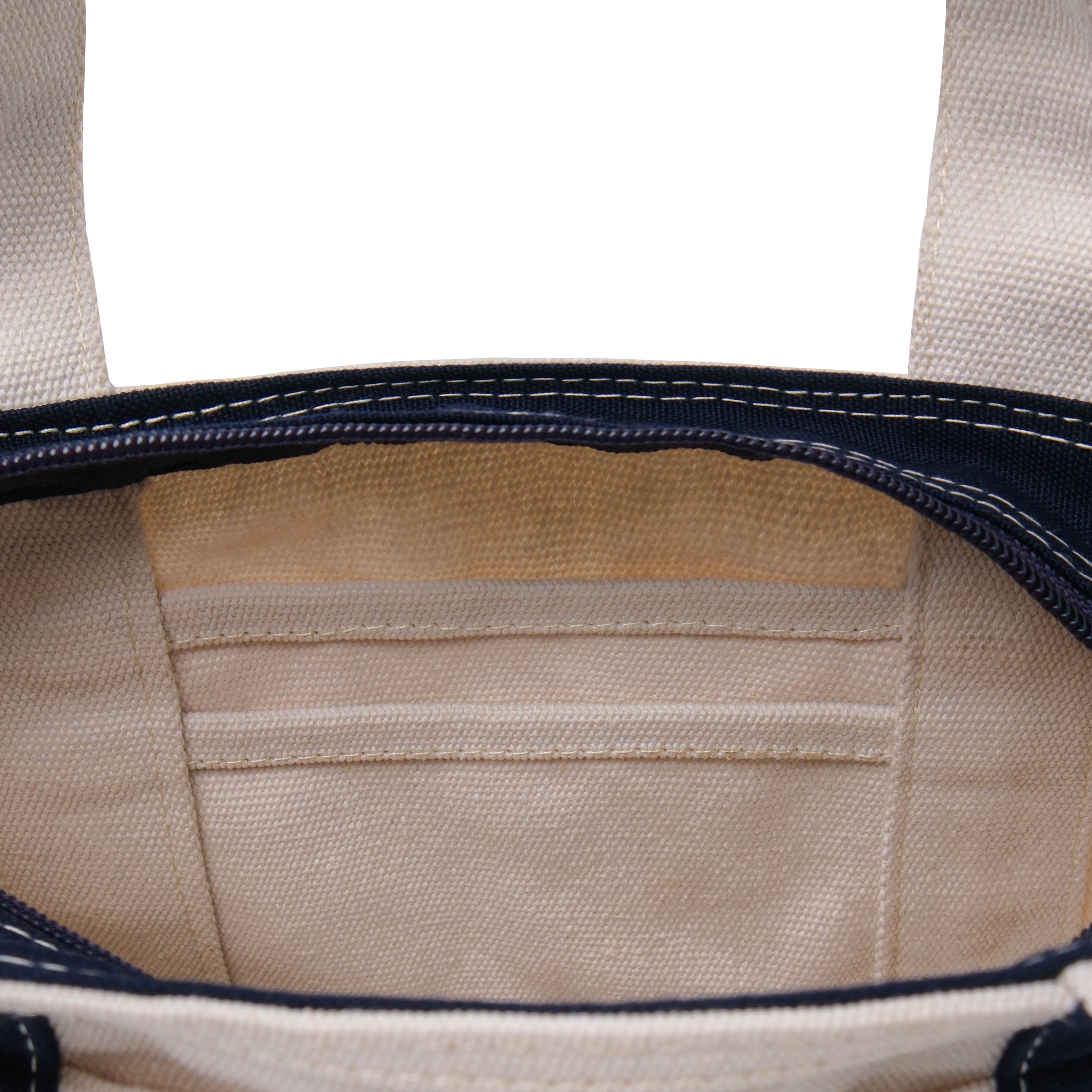 Heavy Canvas Bag Small Size Natural and Navy