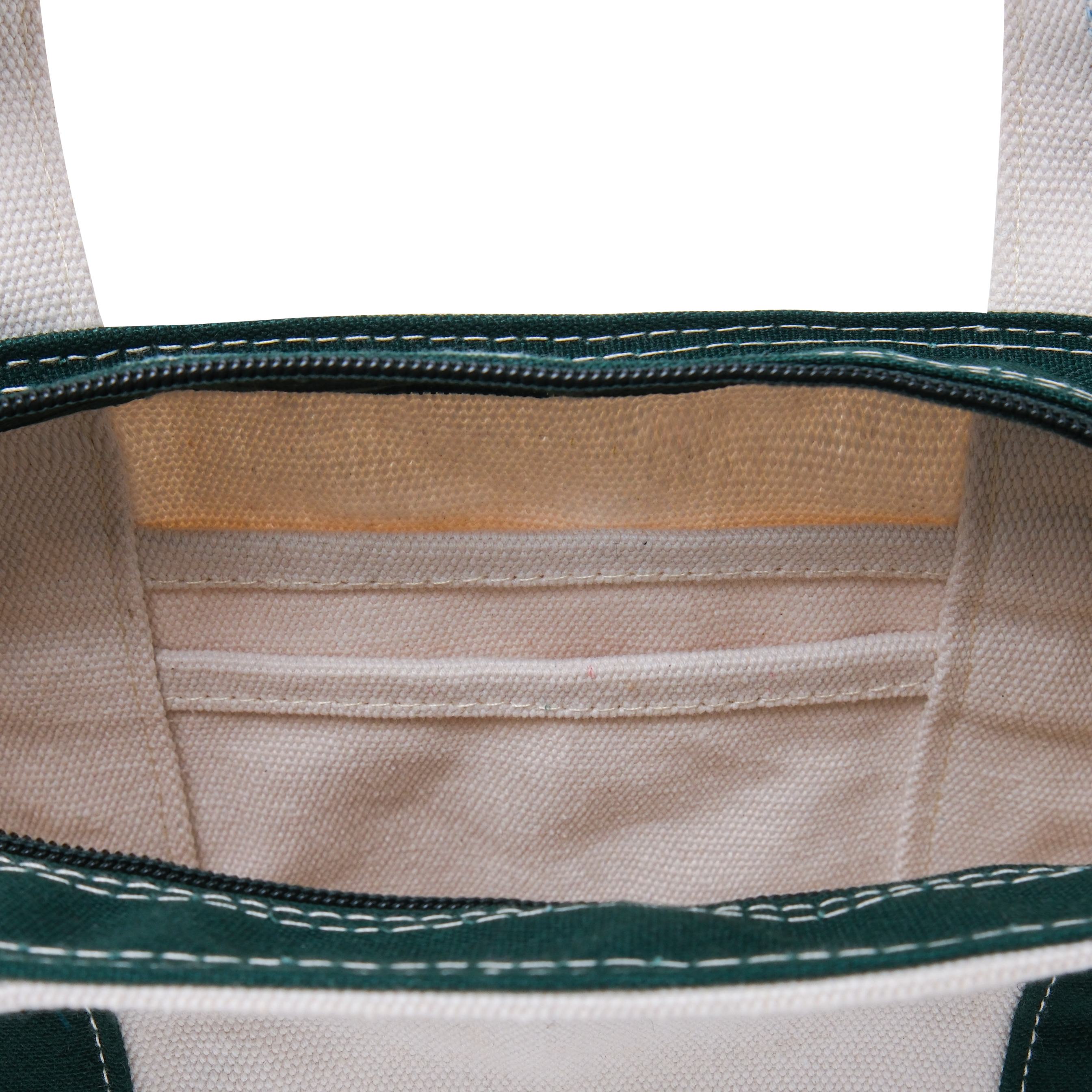 Heavy Canvas Bag Small Size Natural and Green