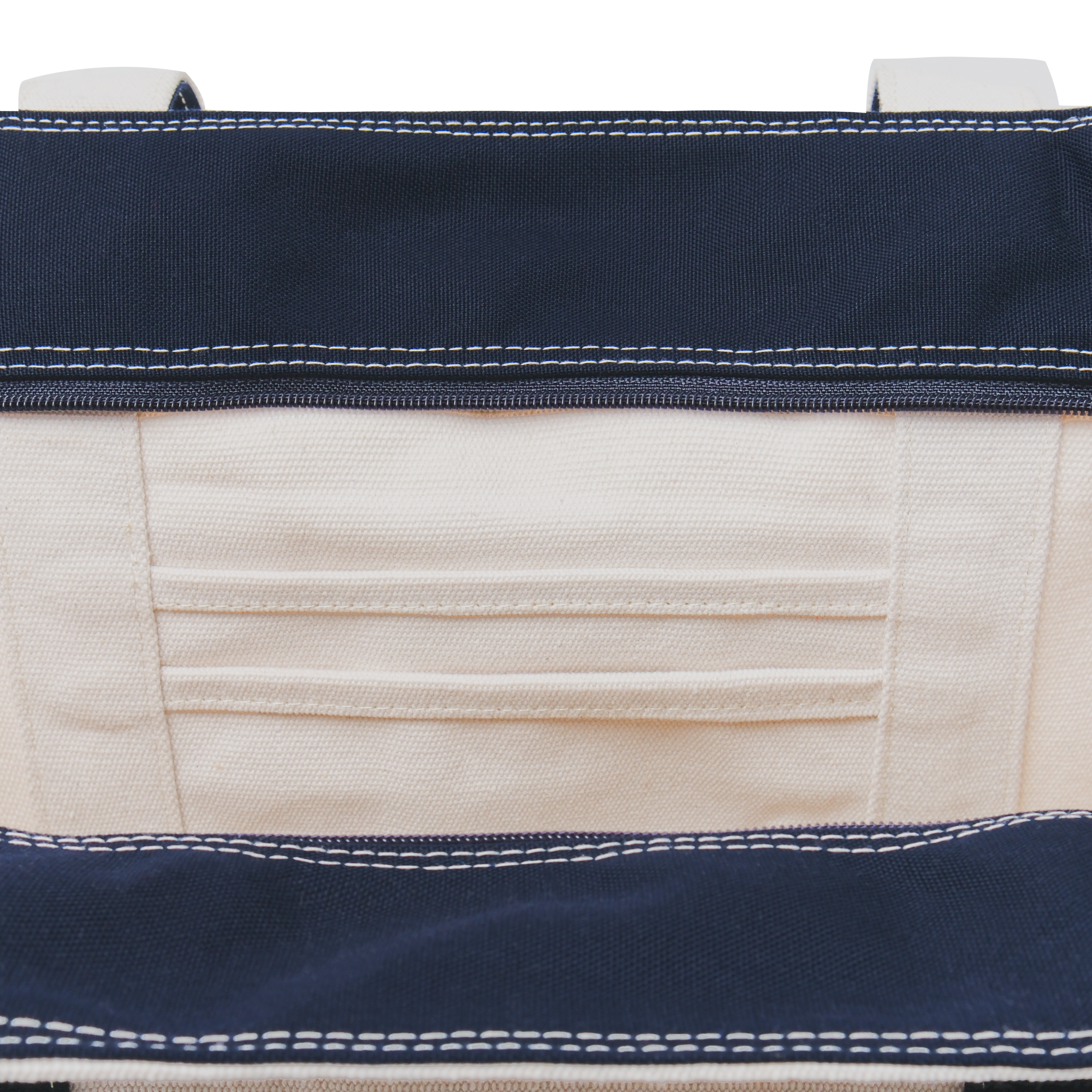 Heavy Canvas Totebag Large Size Natural and Navy