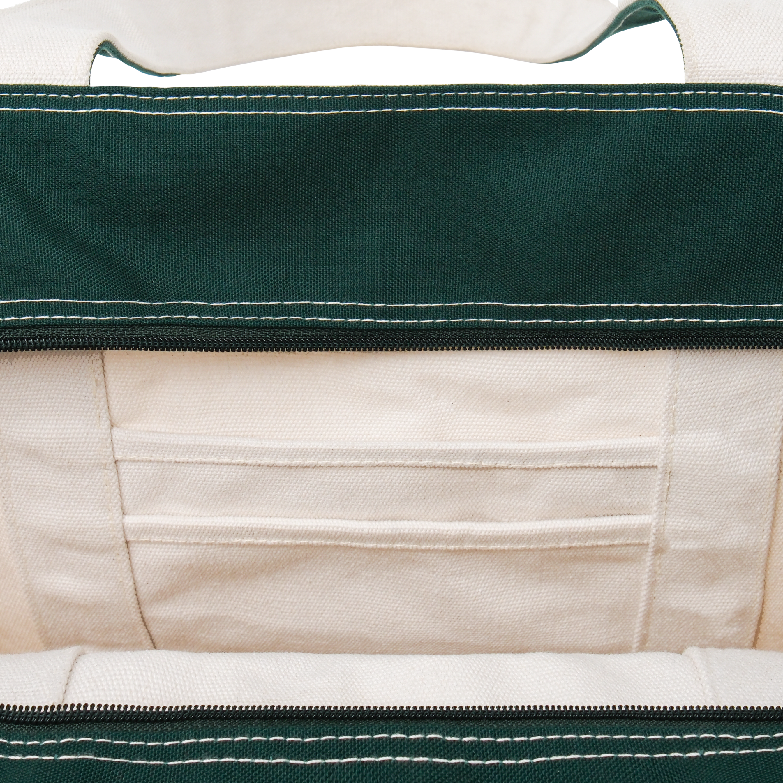 Heavy Canvas Totebag Large Size Natural and Green
