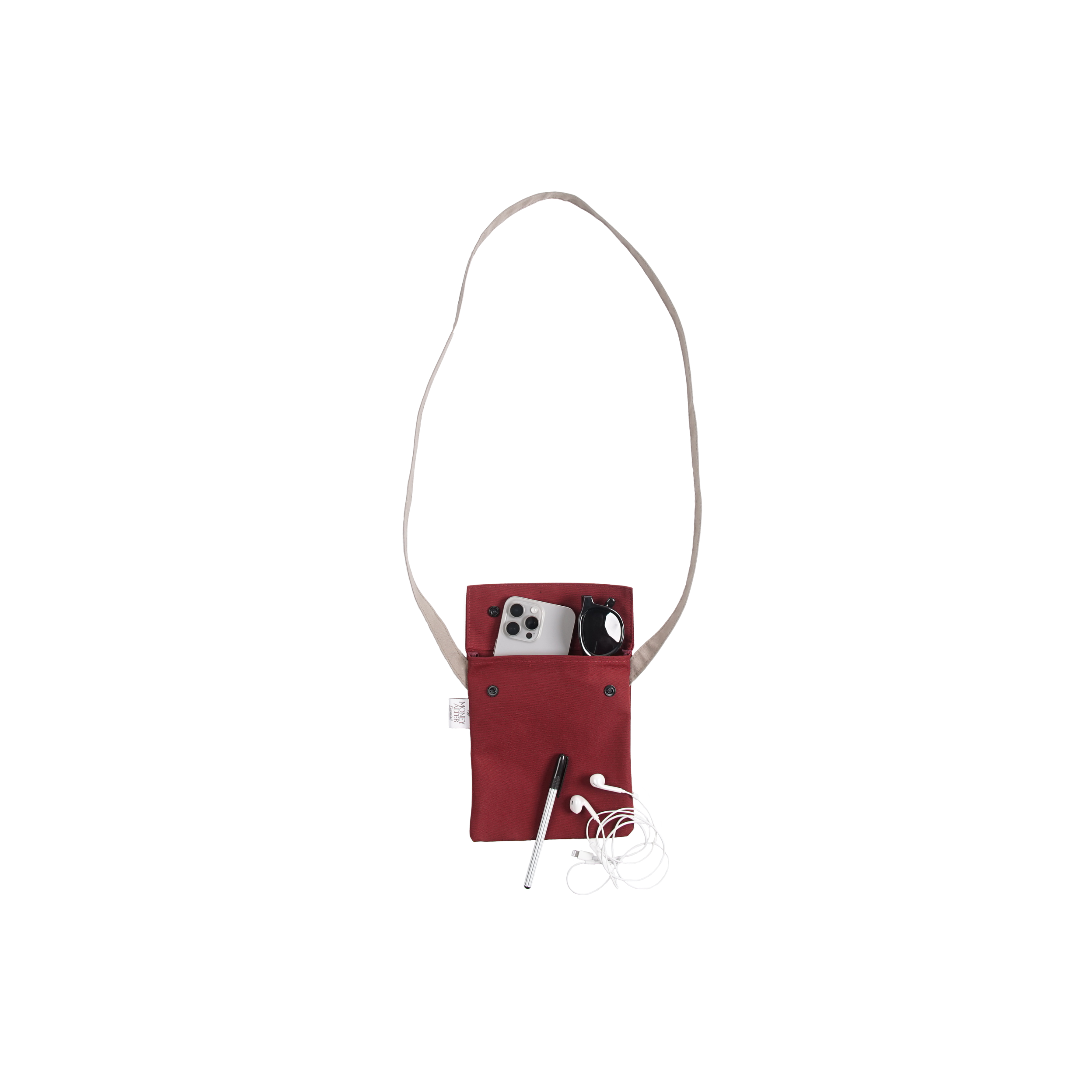 Two Tone Mini Bag Maroon Taupe