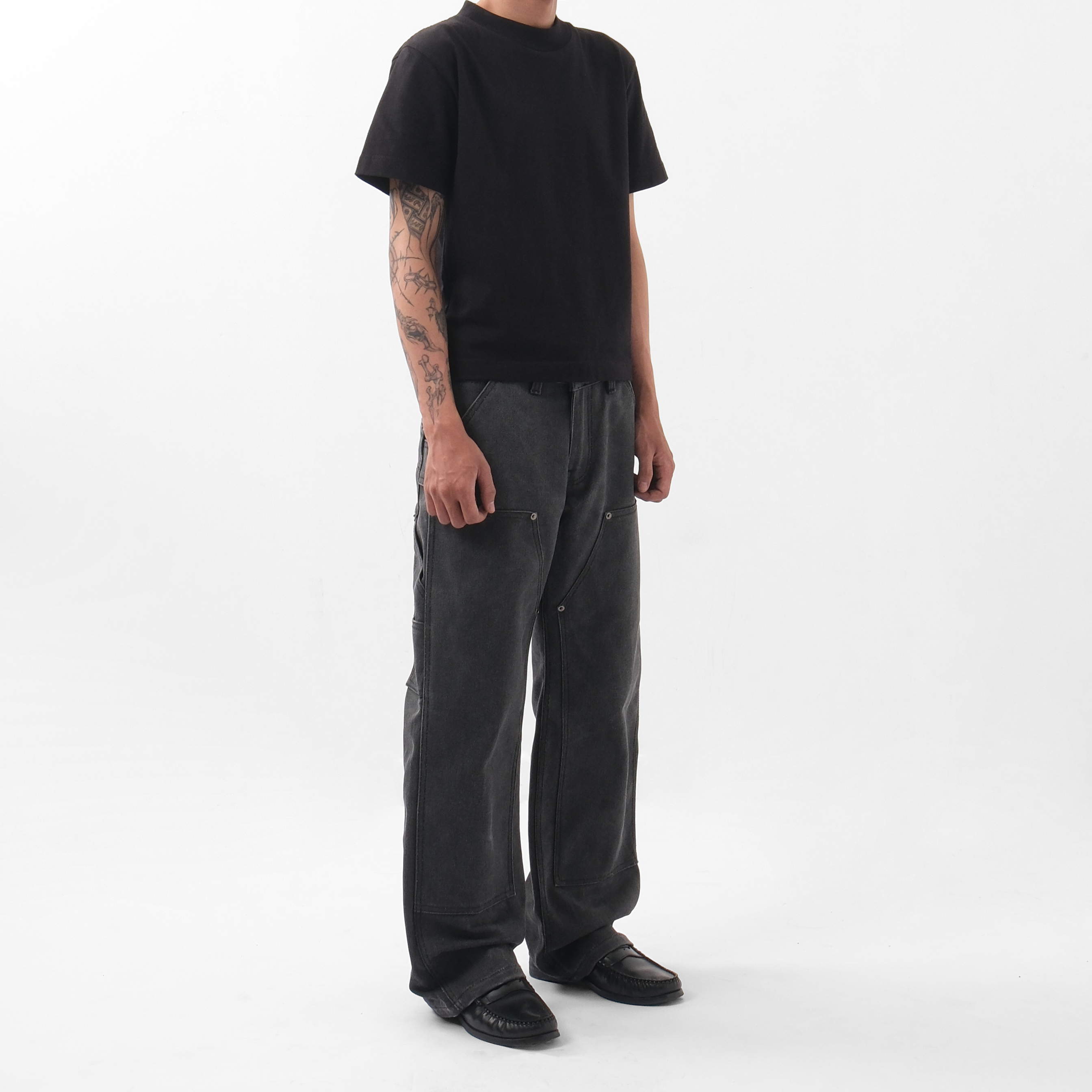Double Knee Heavy Canvas Pants Faded Black