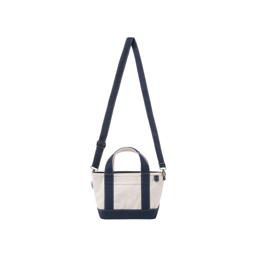 Heavy Canvas Bag Small Size Natural and Navy 