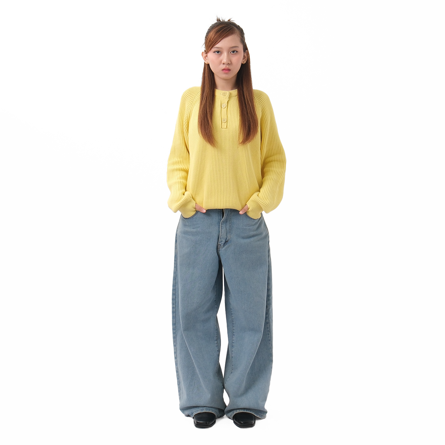 Henley Knit Butter Yellow