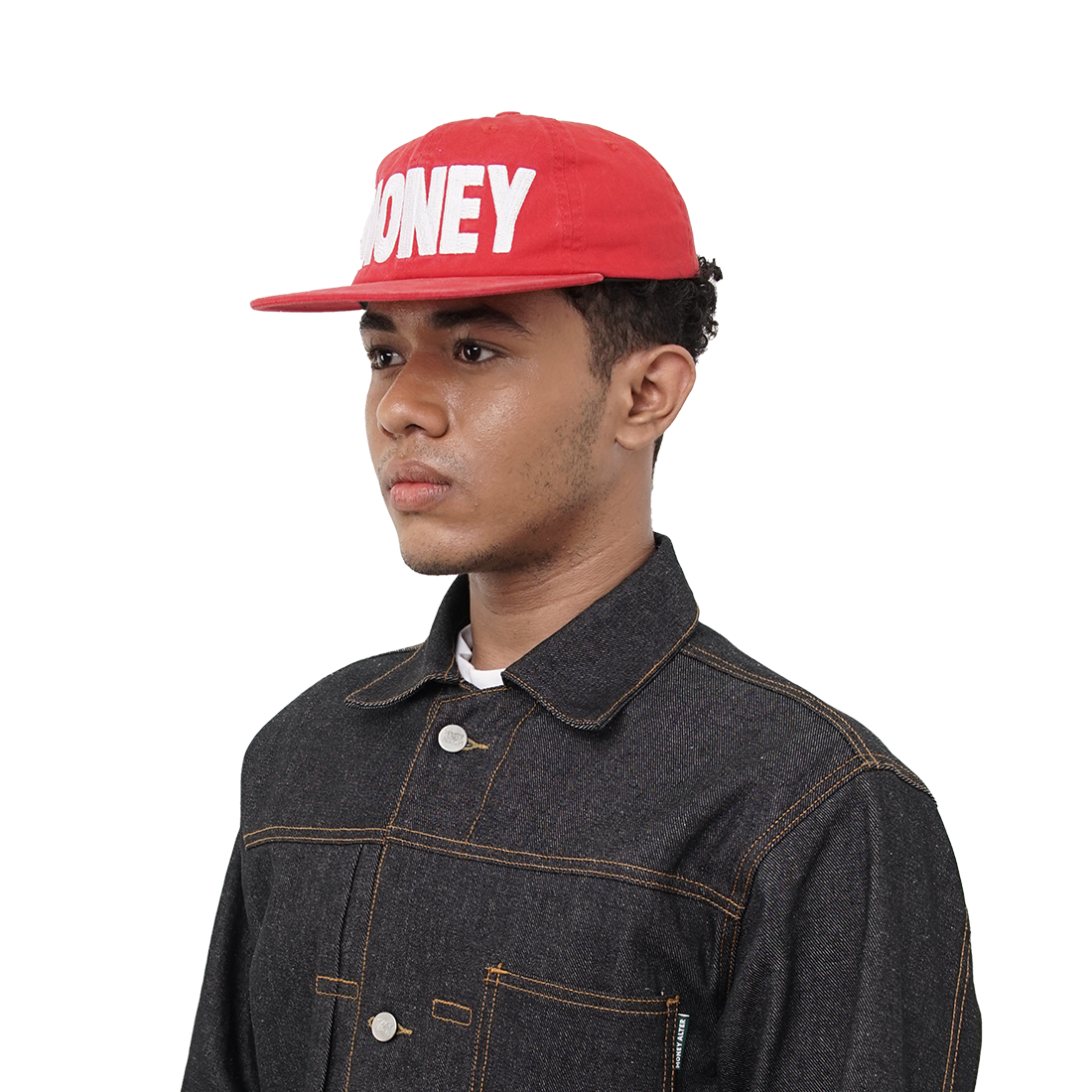 'Money' Red Wash 6-Panel Cap