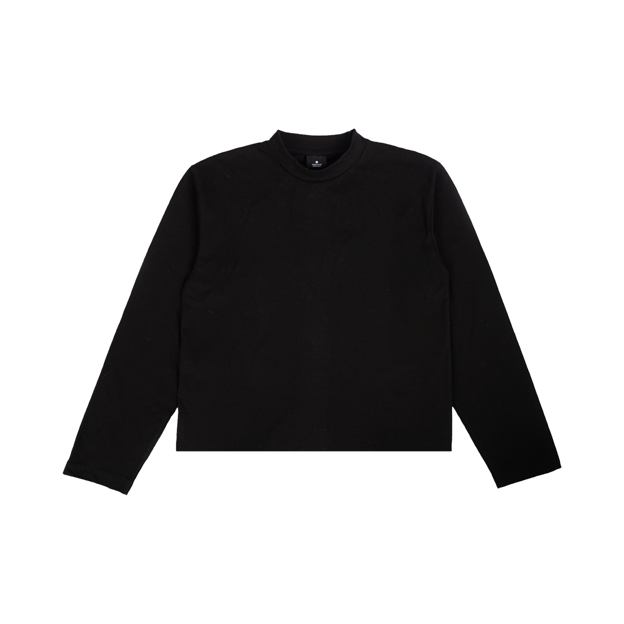 Crop Boxy Long Sleeve Tee - Black