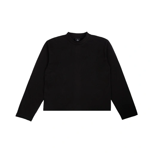 Image of Crop Boxy Long Sleeve Tee - Black