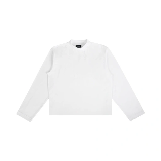 Image of Crop Boxy Long Sleeve Tee - White
