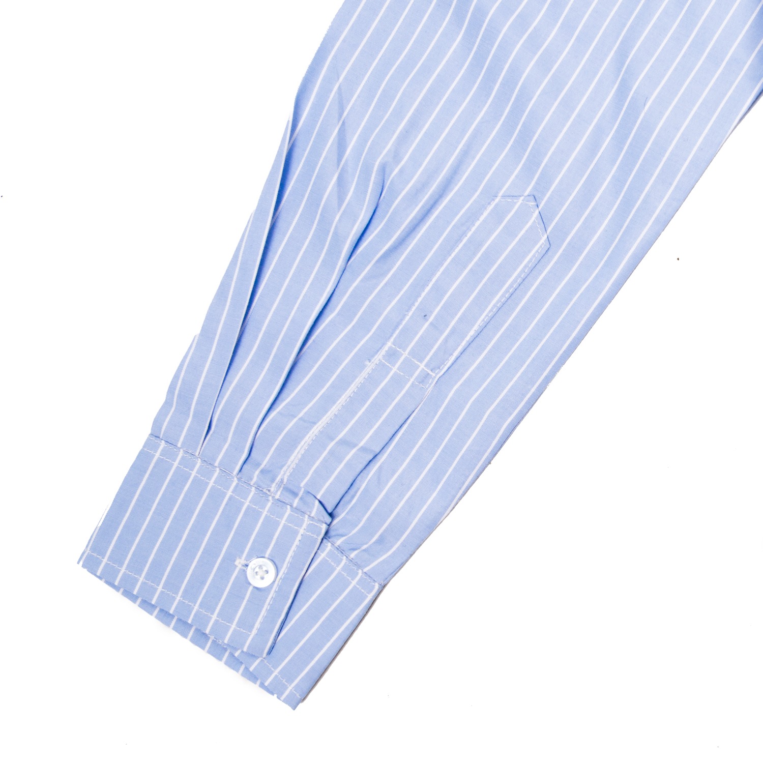 Blue and White Long Sleeve Stripes Shirt