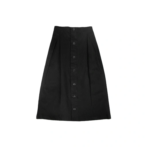 Image of Double Fold Midi Skirt - Black 