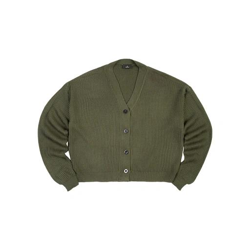 Image of Ease Knit Cardigan - Dark Olive 