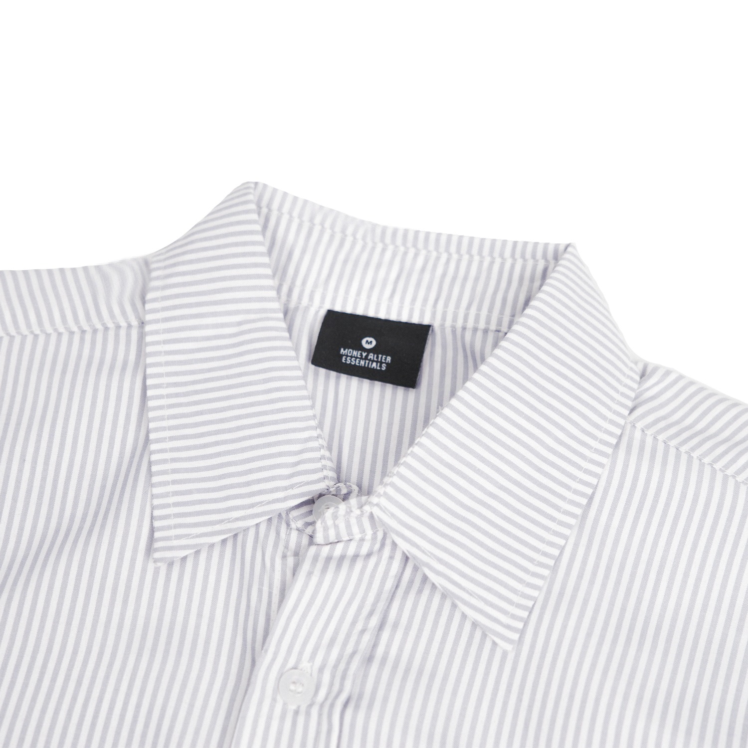 White and Grey Long Sleeve Stripes Shirt 
