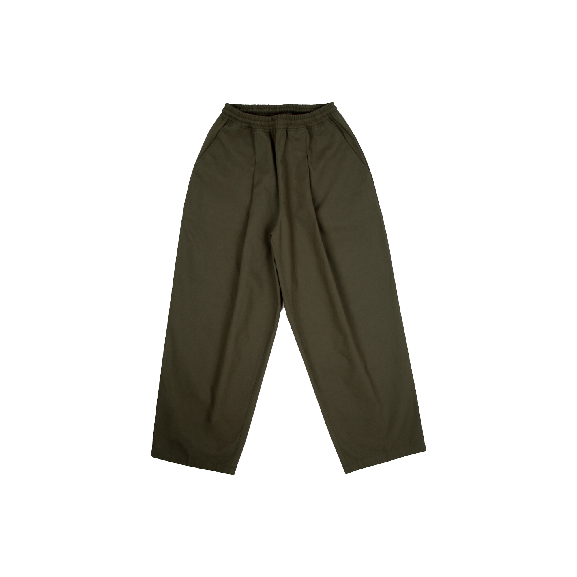 Baggy Canvas Trousers - Dark Olive