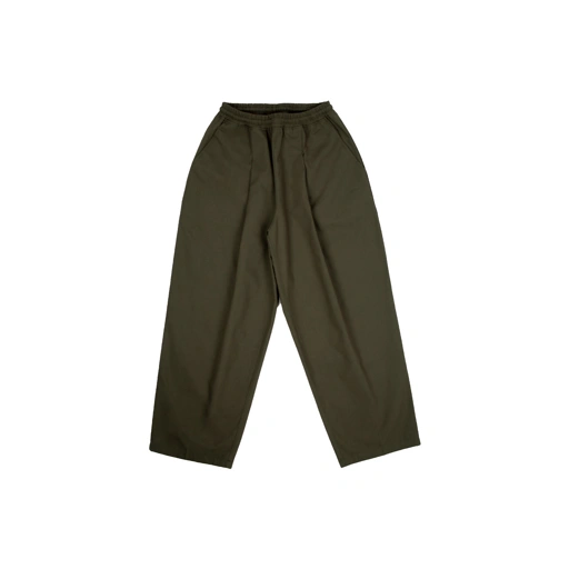 Image of Baggy Canvas Trousers - Dark Olive 
