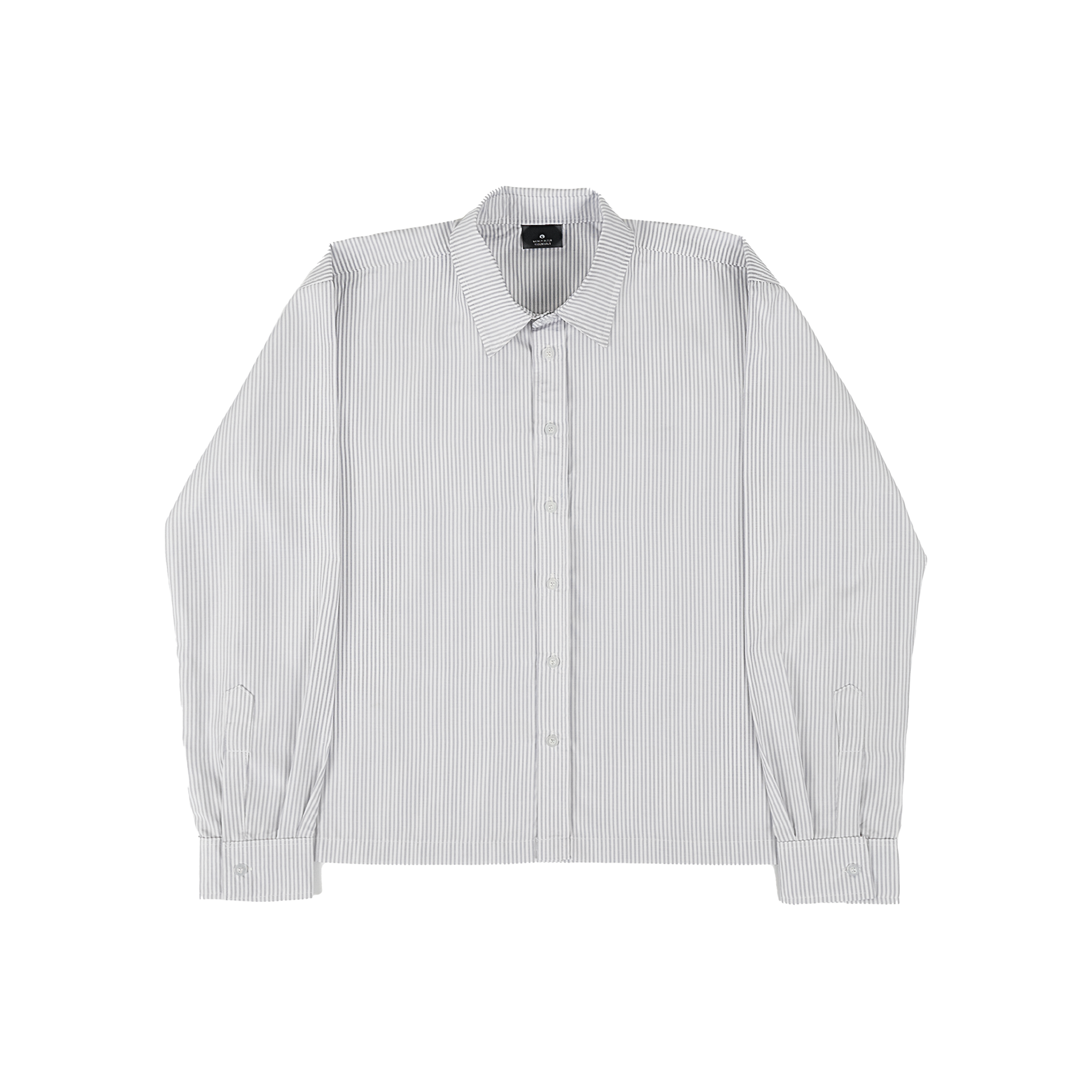 White and Grey Long Sleeve Stripes Shirt 