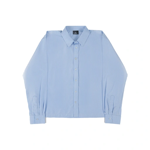 Image of Blue and White Long Sleeve Stripes Shirt