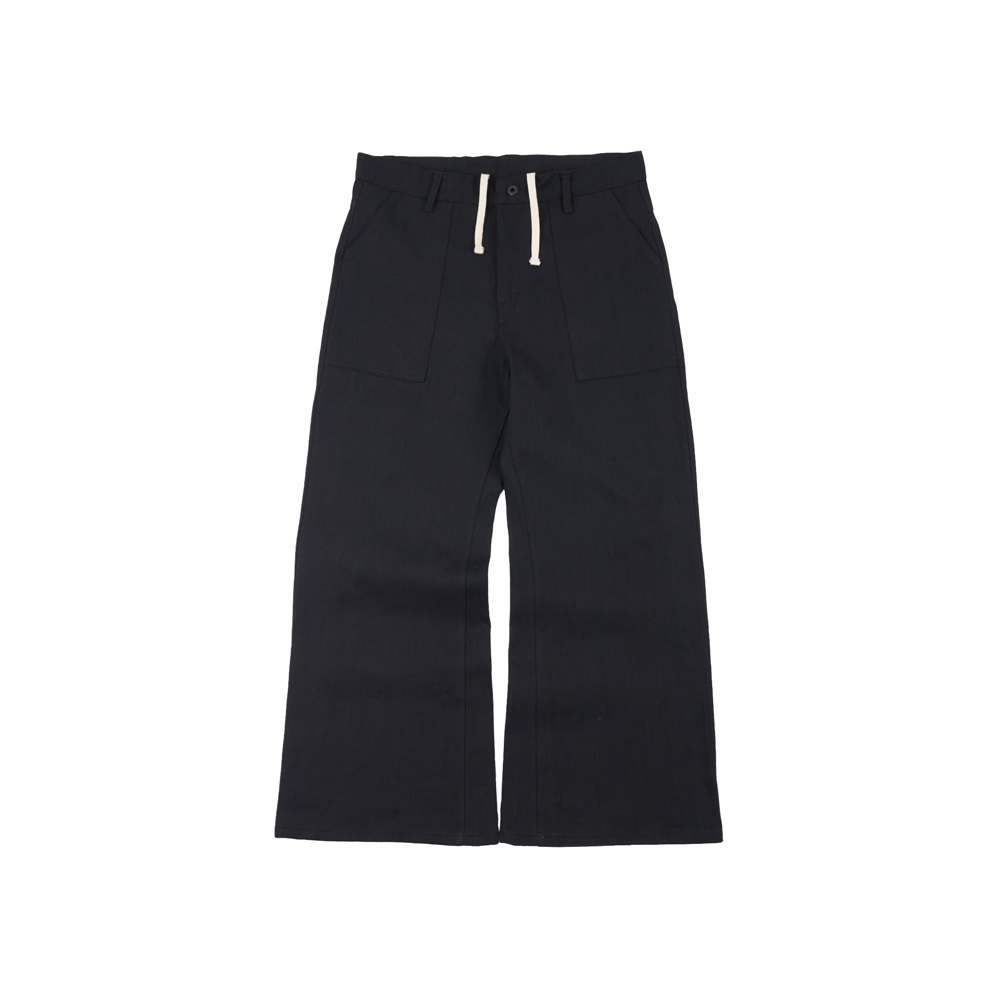 Wide Flared Fatigue Pants - Black