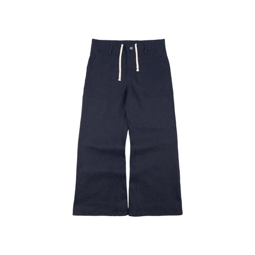 Image of Wide Flared Fatigue Pants - Deep Blue