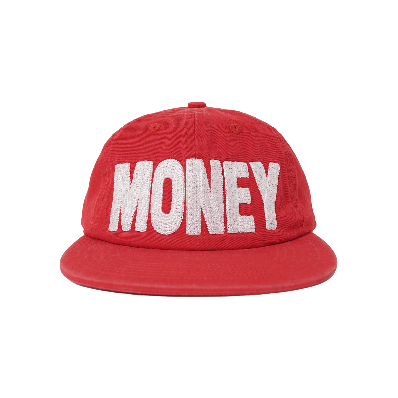 'Money' Red Wash 6-Panel Cap