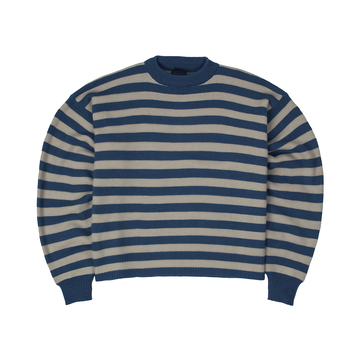 Bloom Stripes Knitwear Denim Khaki