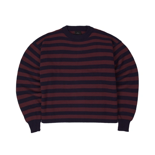 Image of Bloom Stripes Knitwear Navy Maroon 