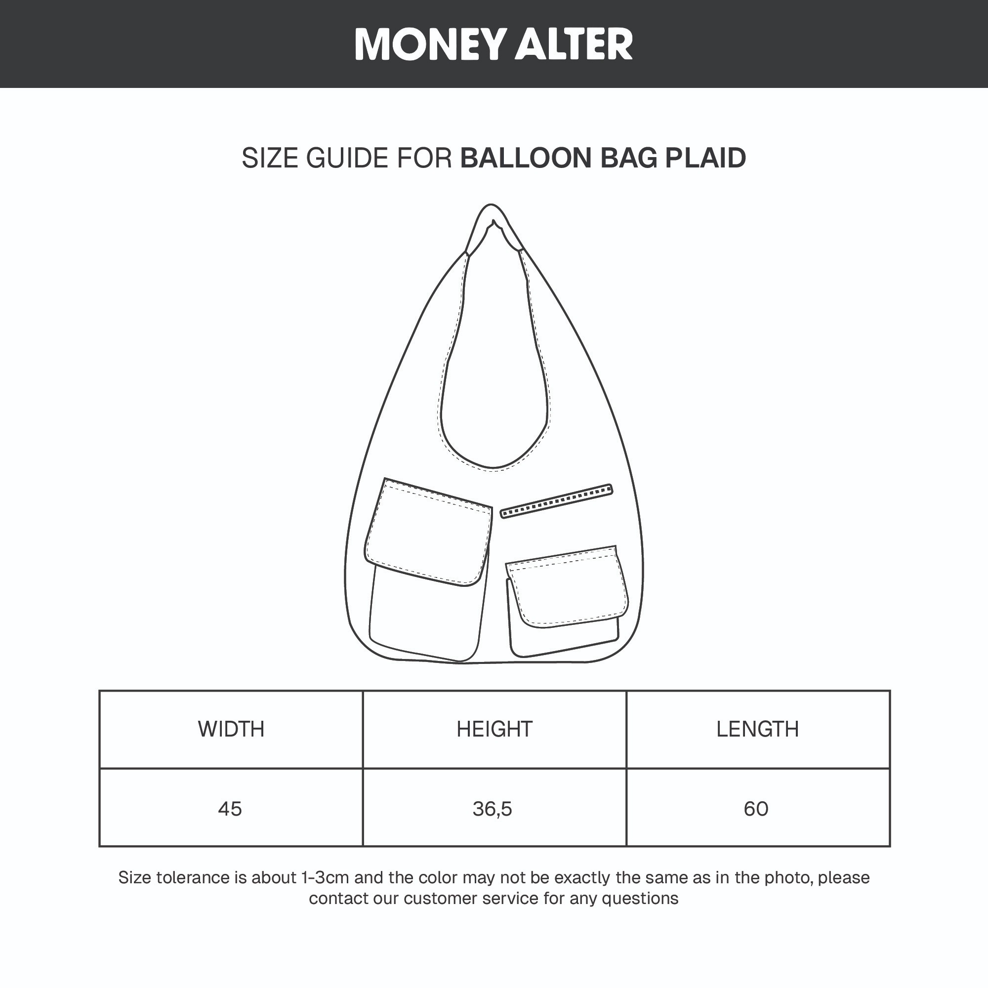 ⁠Balloon Bag Plaid