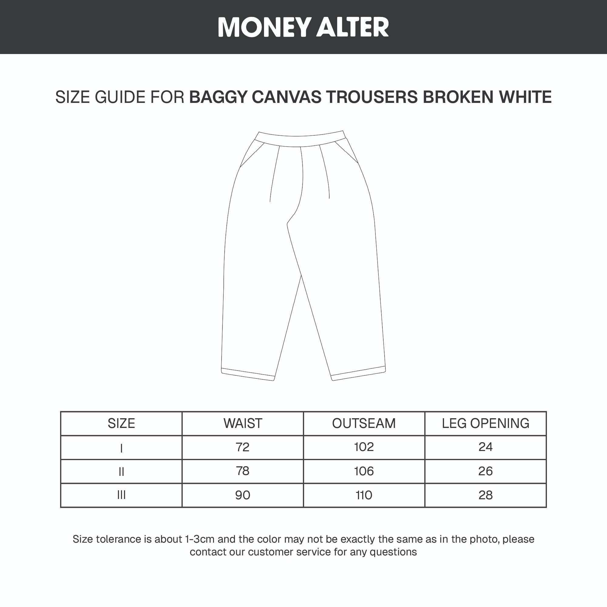 Baggy Canvas Trousers Broken White