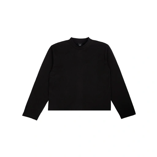 Image of Crop Boxy Long Sleeve Tee - Black