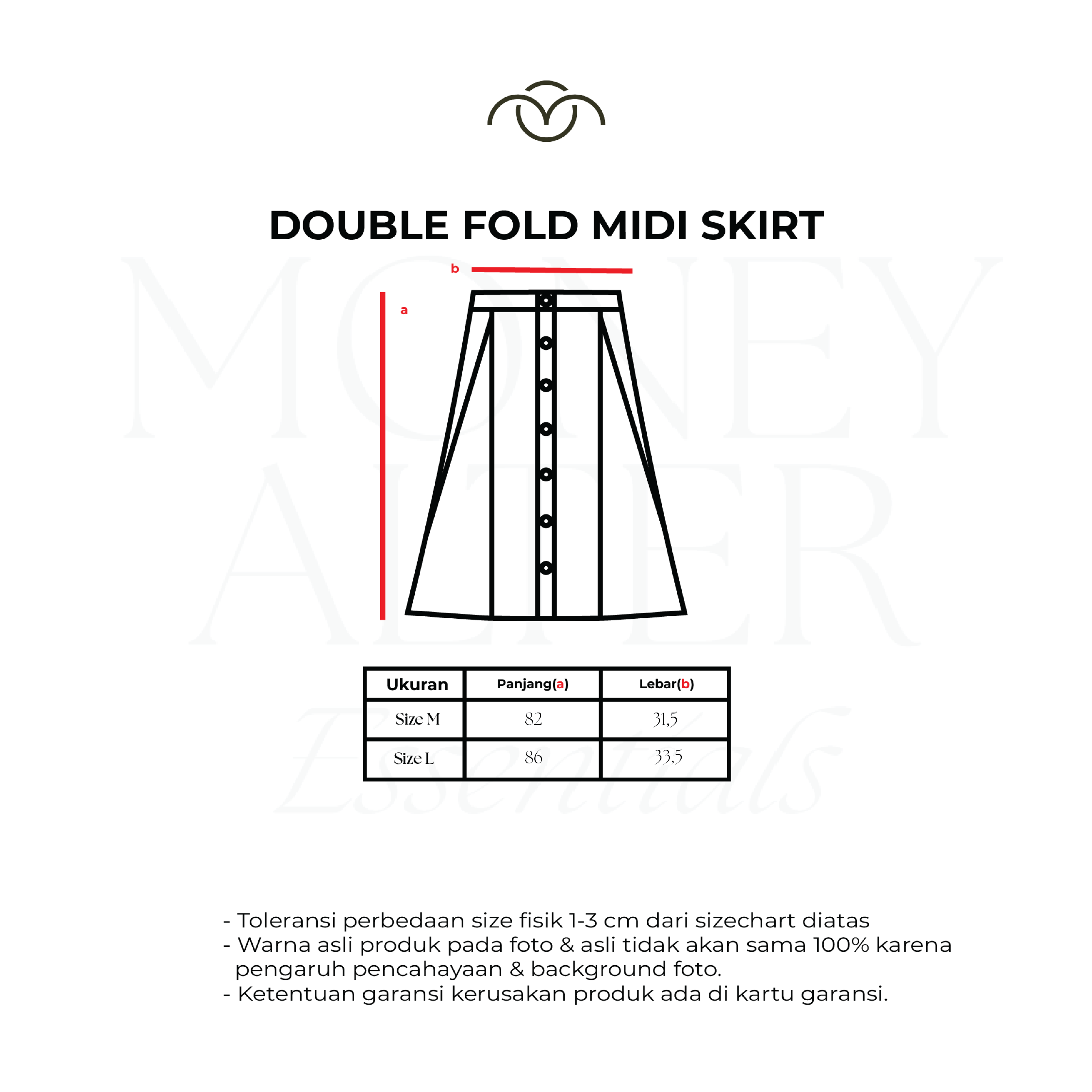 Double Fold Midi Skirt - Black 