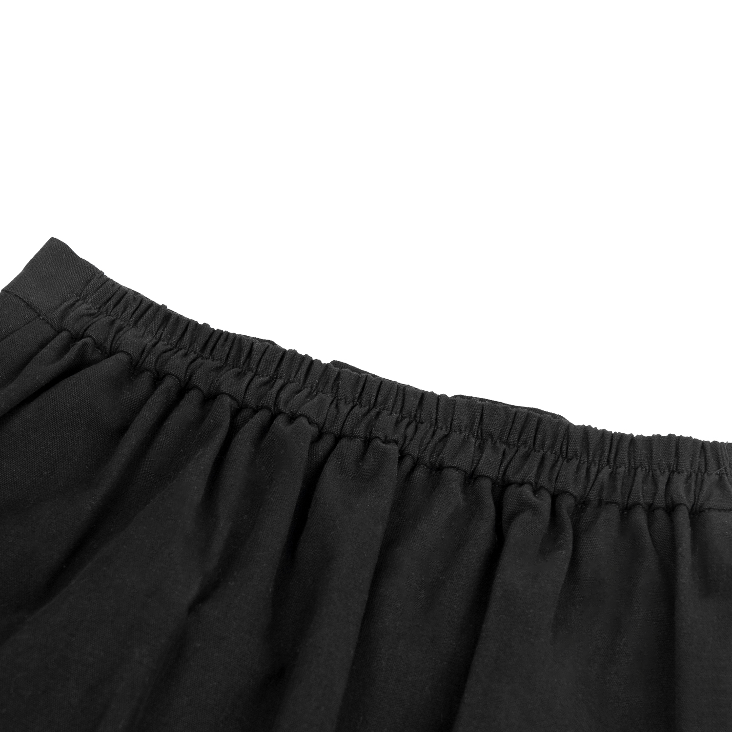 Double Fold Midi Skirt - Black 