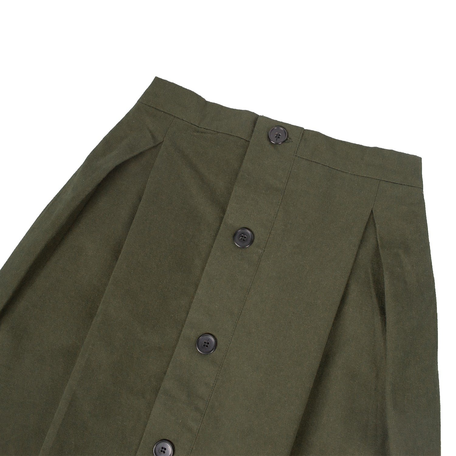 Double Fold Midi Skirt - Dark Olive