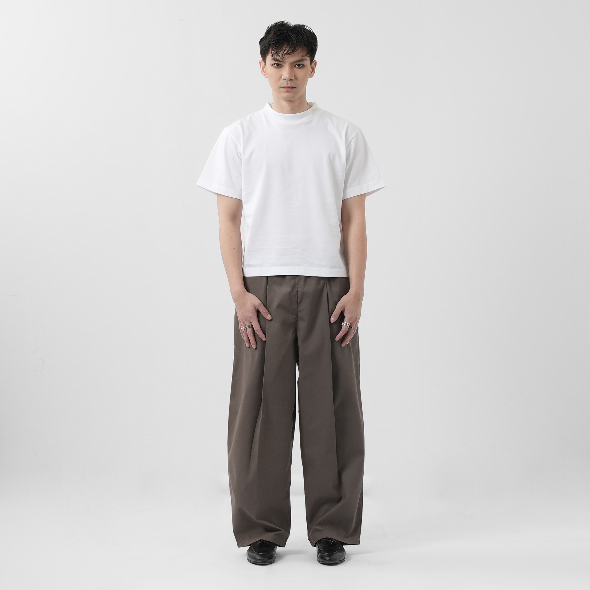 Baggy Canvas Trousers - Grey 