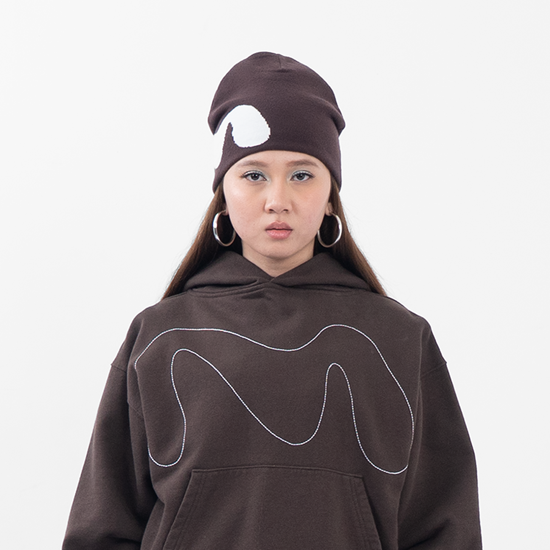 M Logo Beanie Brown