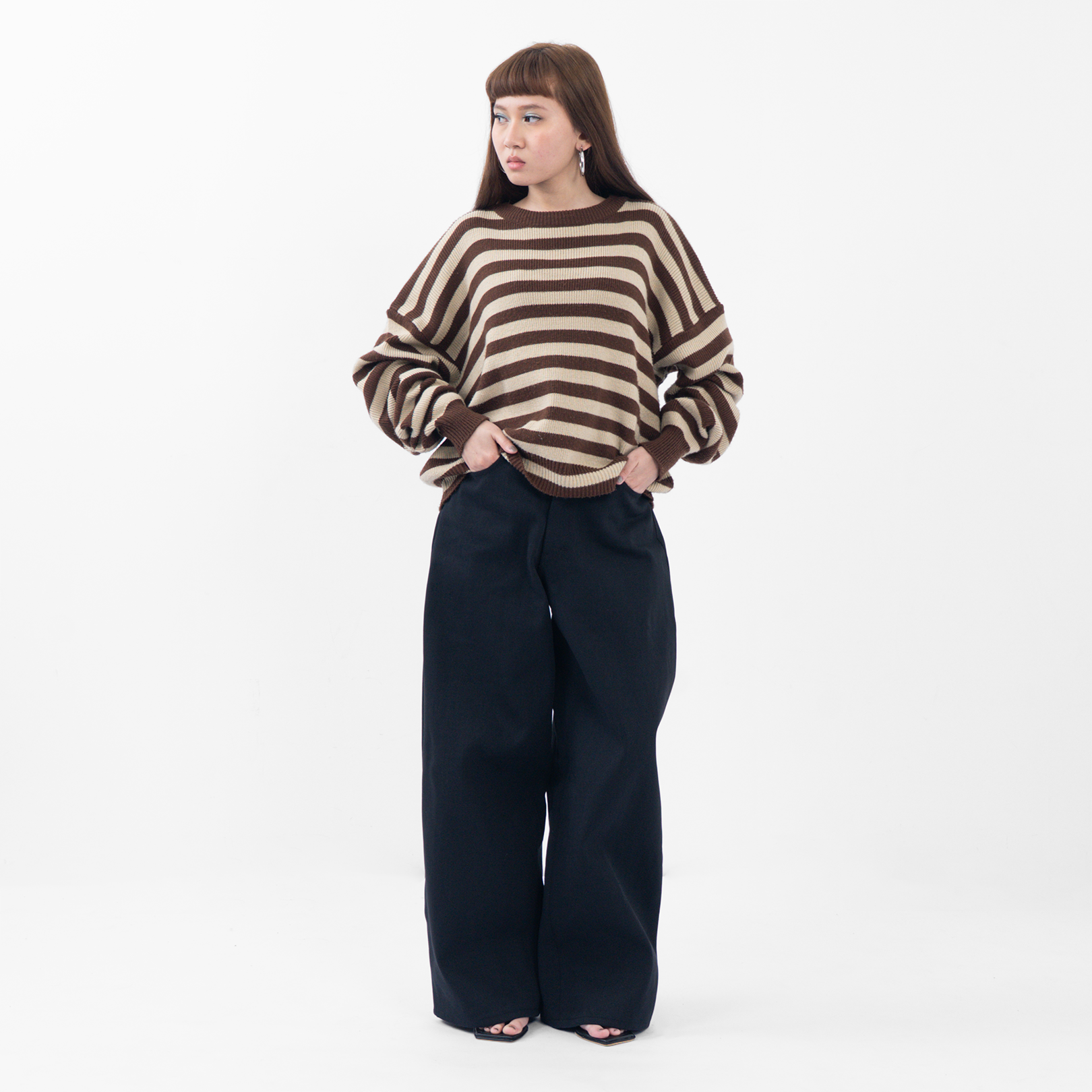 Bloom Stripes Knitwear Choco Cream