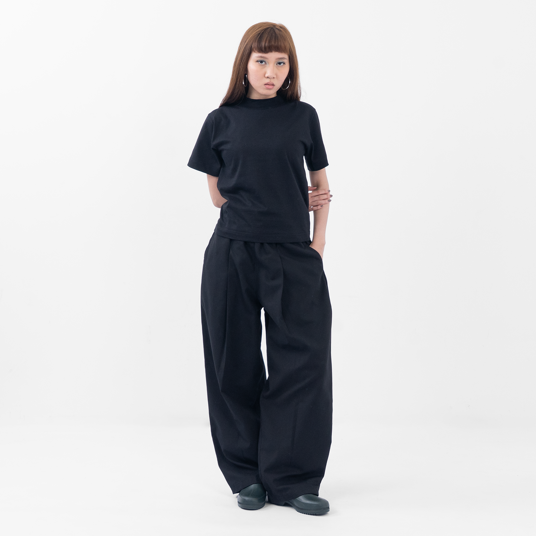 Baggy Canvas Trousers - Black 